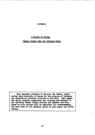 The Household Saving Behavior in Korea