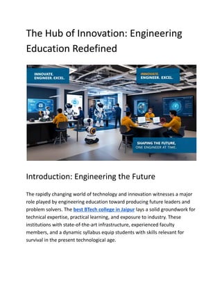 The Hub of Innovation Engineering Education Redefined | PDF