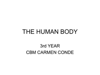 THE HUMAN BODY 
3rd YEAR 
CBM CARMEN CONDE 
 