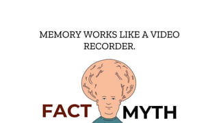 FACT MYTH
MEMORY WORKS LIKE A VIDEO
RECORDER.
 