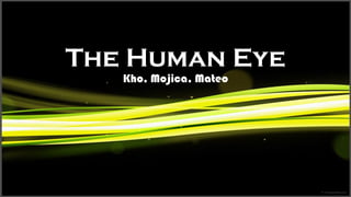The Human Eye
   Kho, Mojica, Mateo
 