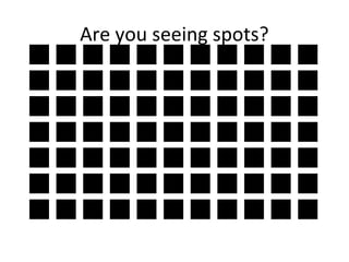 Are you seeing spots?
 