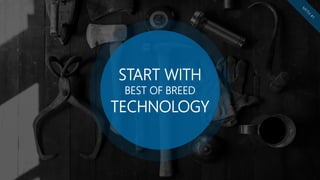 START WITH
BEST OF BREED
TECHNOLOGY
 