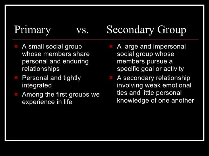 what is a primary group and secondary group sociology