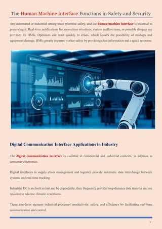 The Human Machine Interface Functions in Safety and Security | PDF