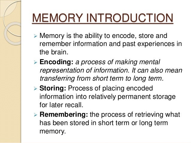 An introduction to memory