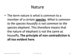 Tuesday, February 15, 2011Mr. Thomas Raji 27RationalityReason. Not only to reason but also to choose freely.Implies systematically arriving at something. 