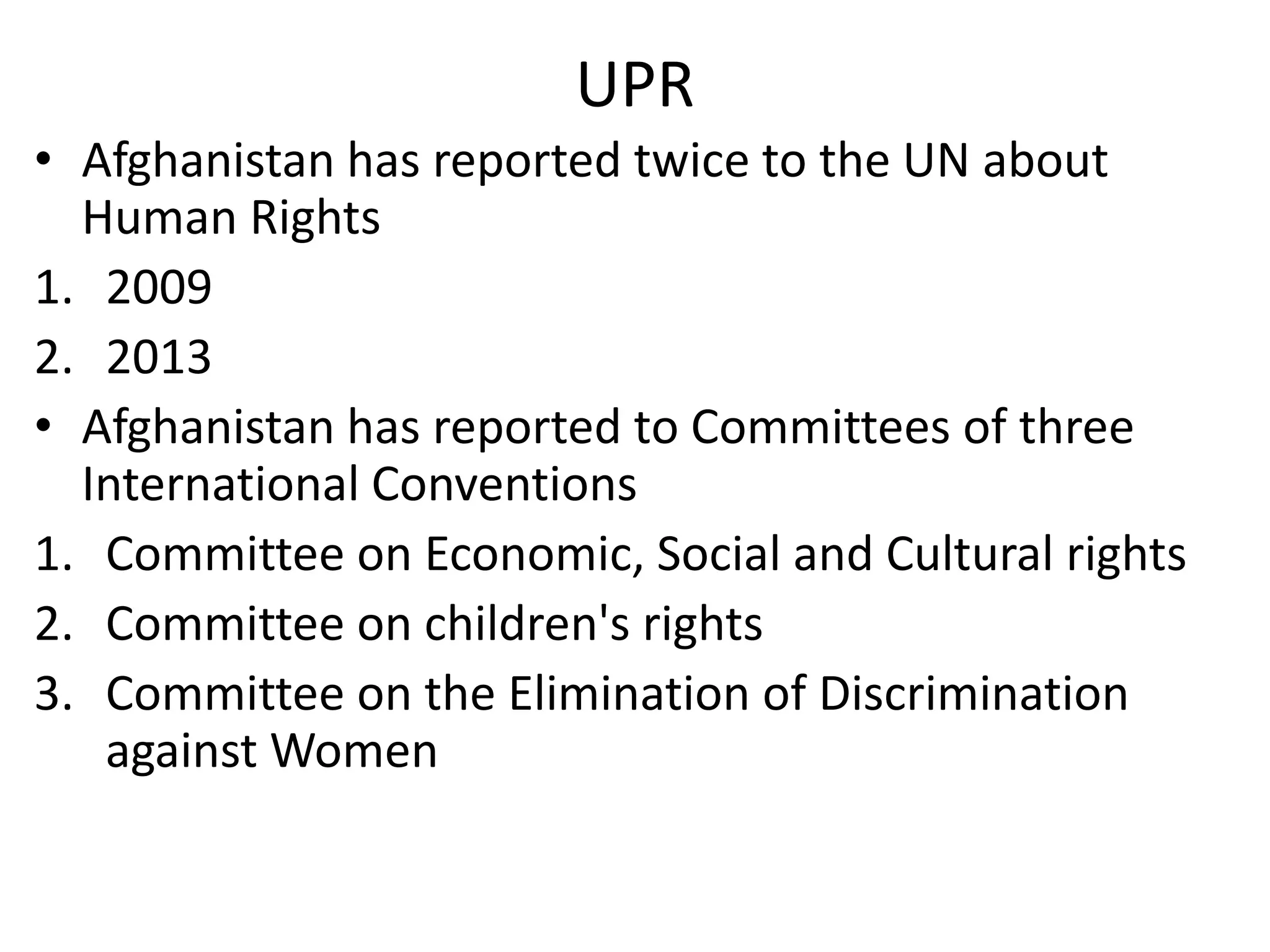 The Human Rights Situation in Afganistan | PPT