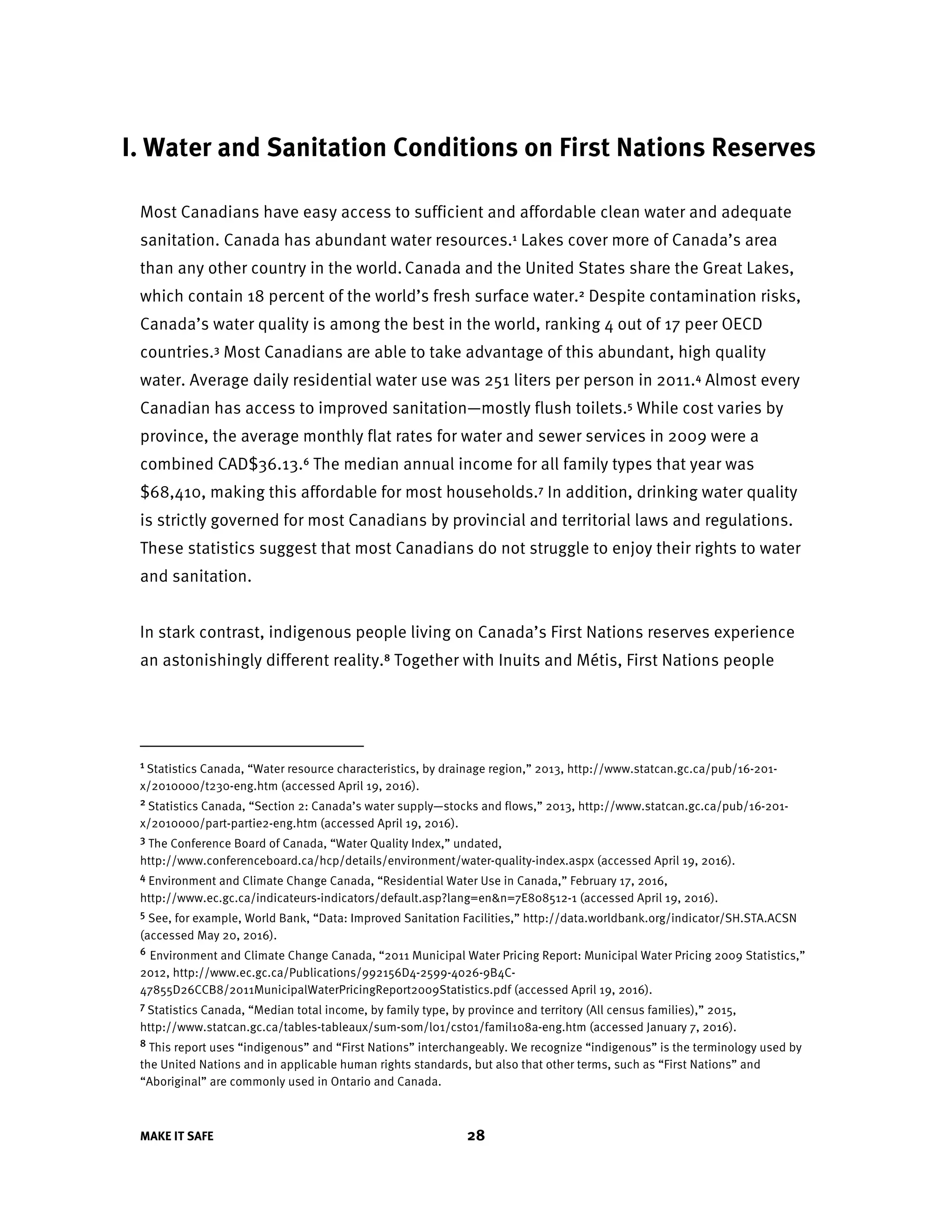 THE HUMAN RIGHT TO WATER A GUIDE FOR FIRST NATIONS COMUNITIES AND ...
