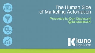 The Human Side 
of Marketing Automation 
Presented by Dan Stasiewski 
@danstasiewski 
 