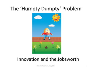 The ‘Humpty Dumpty’ Problem
Nicholas Robinson, May, 2015 1
Open Government: Innovators and Gatekeepers
 