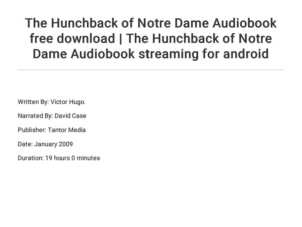 The Hunchback of Notre Dame Audiobook free download | The Hunchback o…