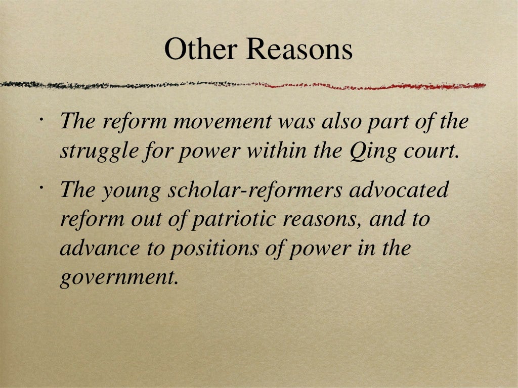 The hundred days reforms