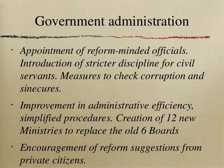 The hundred days reforms