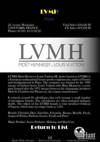 HENNESSY COGNAC IS PART OF LVMH: LIST OF 62 LVMH BRANDS