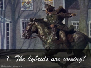 1. The hybrids are coming!
@johnwhalen #userfocus        46
 