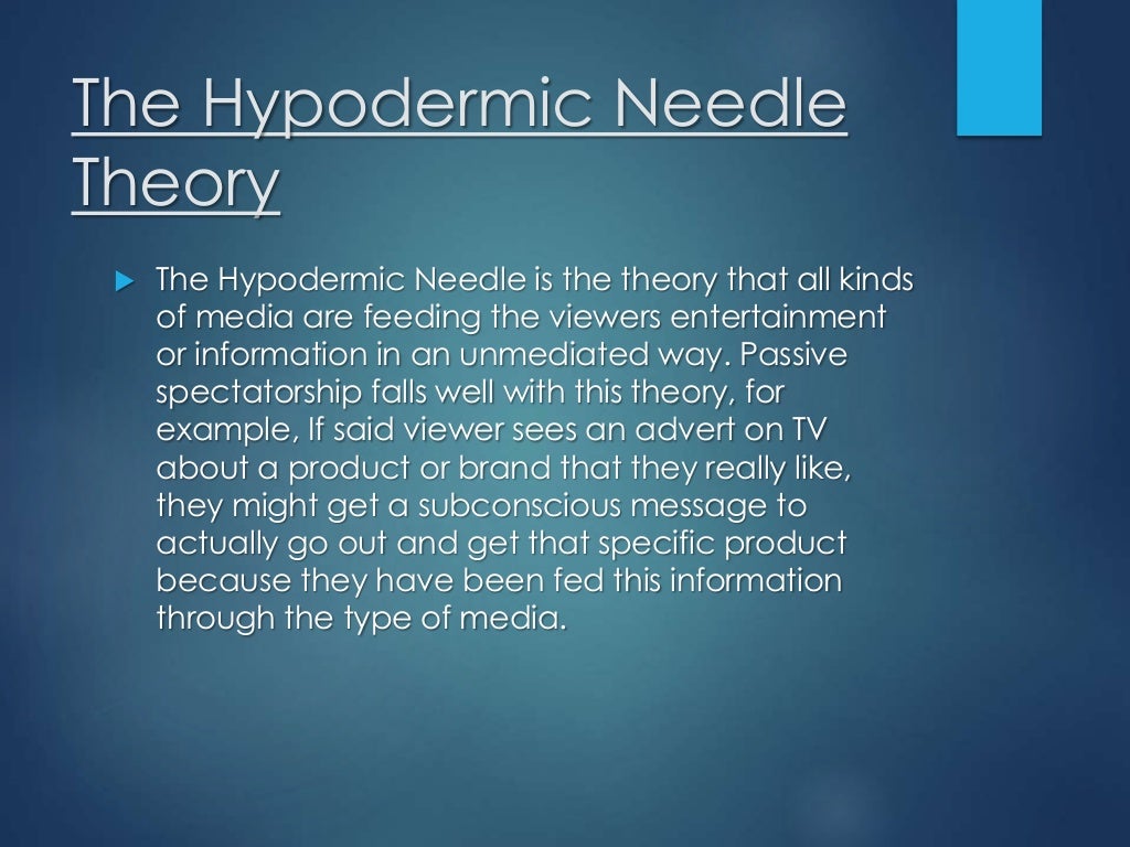 The hypodermic needle model