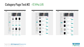© 2007-2016 WiderFunnel Marketing Inc.
Tweet this: @chrisgoward #awesome
Category Page Test #2 +17.4% Lift
 