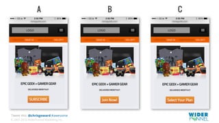 © 2007-2016 WiderFunnel Marketing Inc.
Tweet this: @chrisgoward #awesome
A B C
 