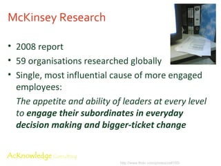 Organisations are complex Dynamic, with rich interactions Different people operating at different levels Feedback Non-linear, unpredictable Emergent  characteristics Whole different to sum of parts Small changes can have large impacts History can make a difference http://www.flickr.com/photos/randysonofrobert/ 