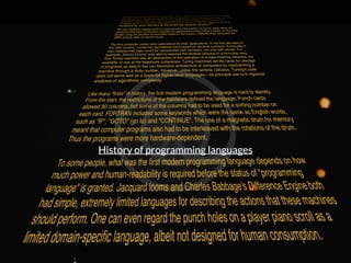 History of programming languages
 