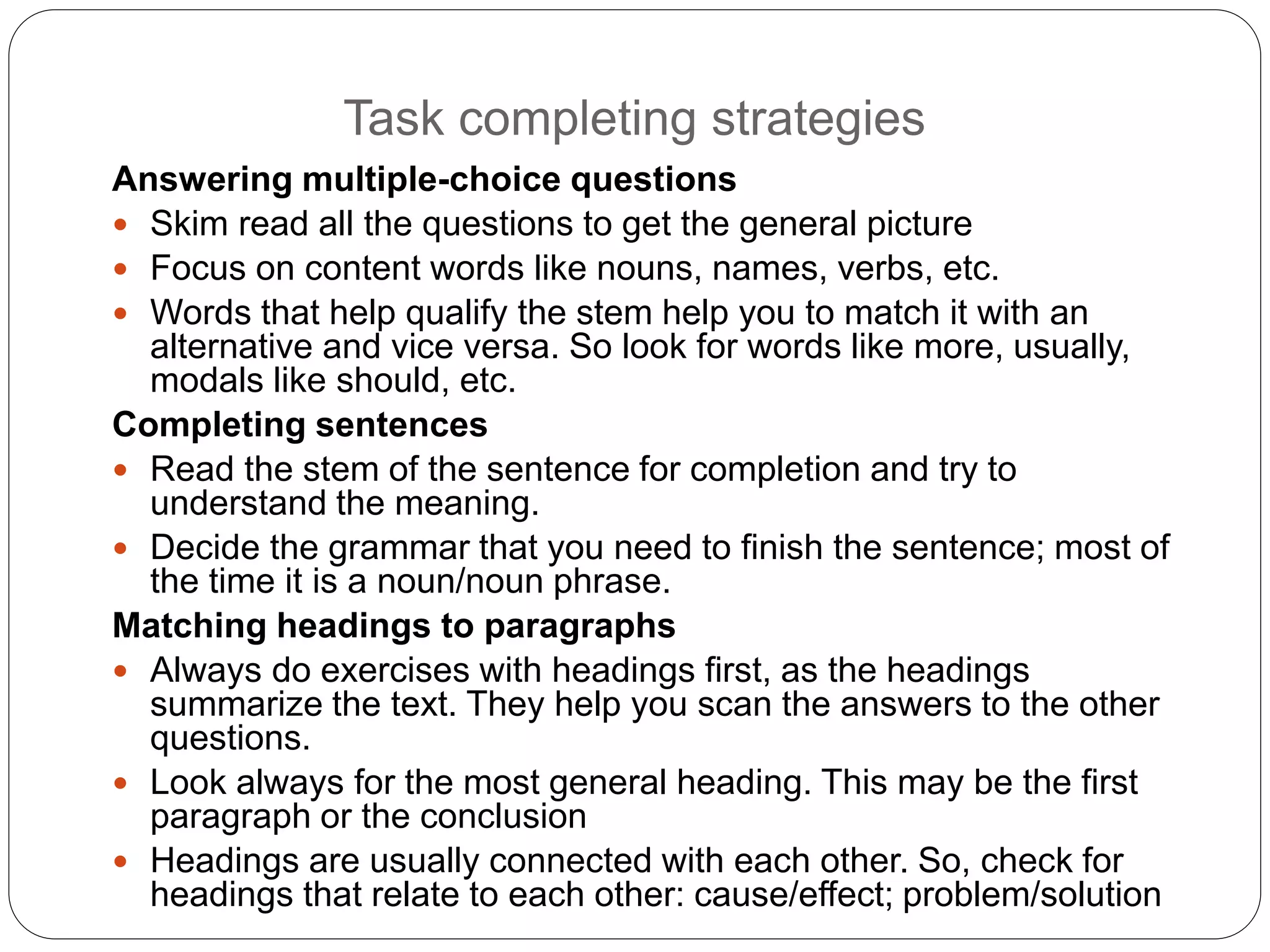 The ielts test. reading | PPTX