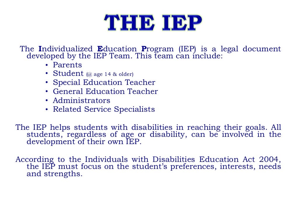 The IEP Process for Parents