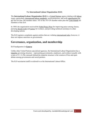 The International Labour Organisation structure (develop by author Dr ...