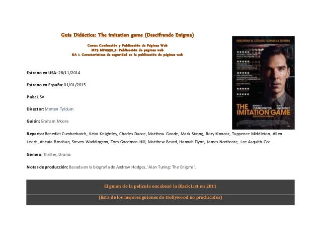 Guía Didáctica Medio Audiovisual The Imitation Game