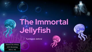 The Immortal
Jellyfish
Turritopsis dohrnii
Debarshi Das Adhikary
UG-II, Microbiology
Roll no - 342
 