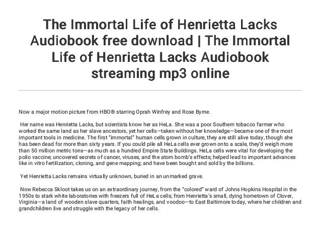 The Immortal Life of Henrietta Lacks Audiobook free ...