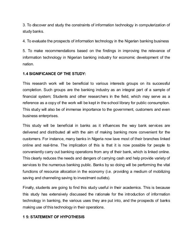 Rationale of the study about technology