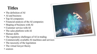 the artificial intelligence impact on international trade and the ...