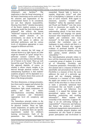 THE IMPACT OF CLASSROOM DESIGN LEARNING: A CASE STUDY OF CAMEROON ...