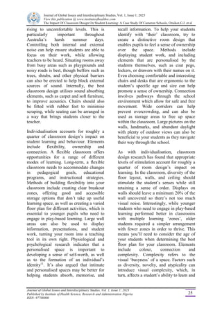 THE IMPACT OF CLASSROOM DESIGN LEARNING: A CASE STUDY OF CAMEROON ...