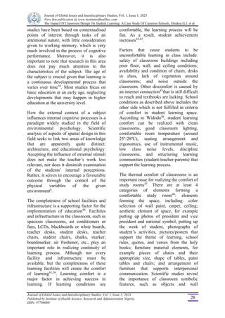 THE IMPACT OF CLASSROOM DESIGN LEARNING: A CASE STUDY OF CAMEROON ...