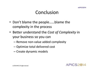 The Impact of Complexity Costs on Operations Planning | PDF