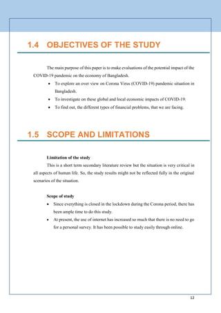 The impact of covid 19 in Bangladesh economic sector | PDF