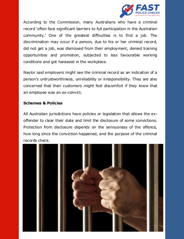 The Impact of Criminal Records on Employment in Australia