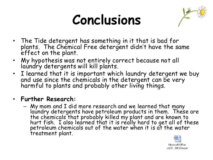 Does the presence of detergent in water affect plant growth?