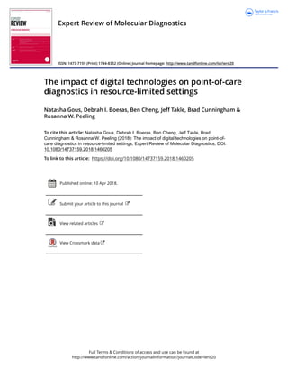 The impact of digital technologies on point of care diagnostics in ...