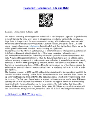 The Impact Of Economic Globalization | PDF