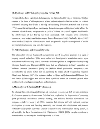 The Impact of Foreign Aid on African Economies | PDF