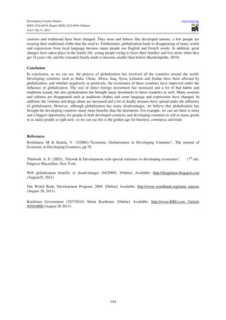 The impact of globalization in the developing countries | PDF