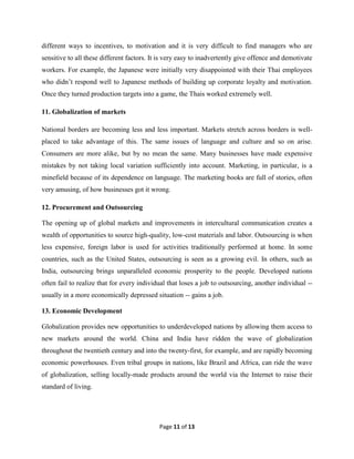 The impact of globalization on international business | DOCX
