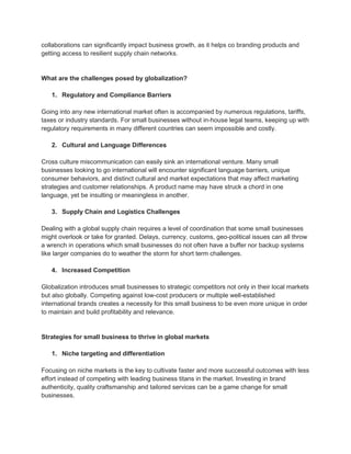The impact of globalization on small businesses | PDF