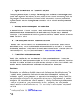 The impact of globalization on small businesses | PDF
