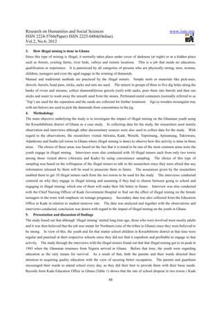 The impact of illegal mining on the ghanaian youth | PDF