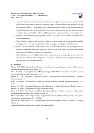 The impact of illegal mining on the ghanaian youth | PDF