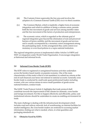 The impact of informal cross border trade on regional intergration in ...